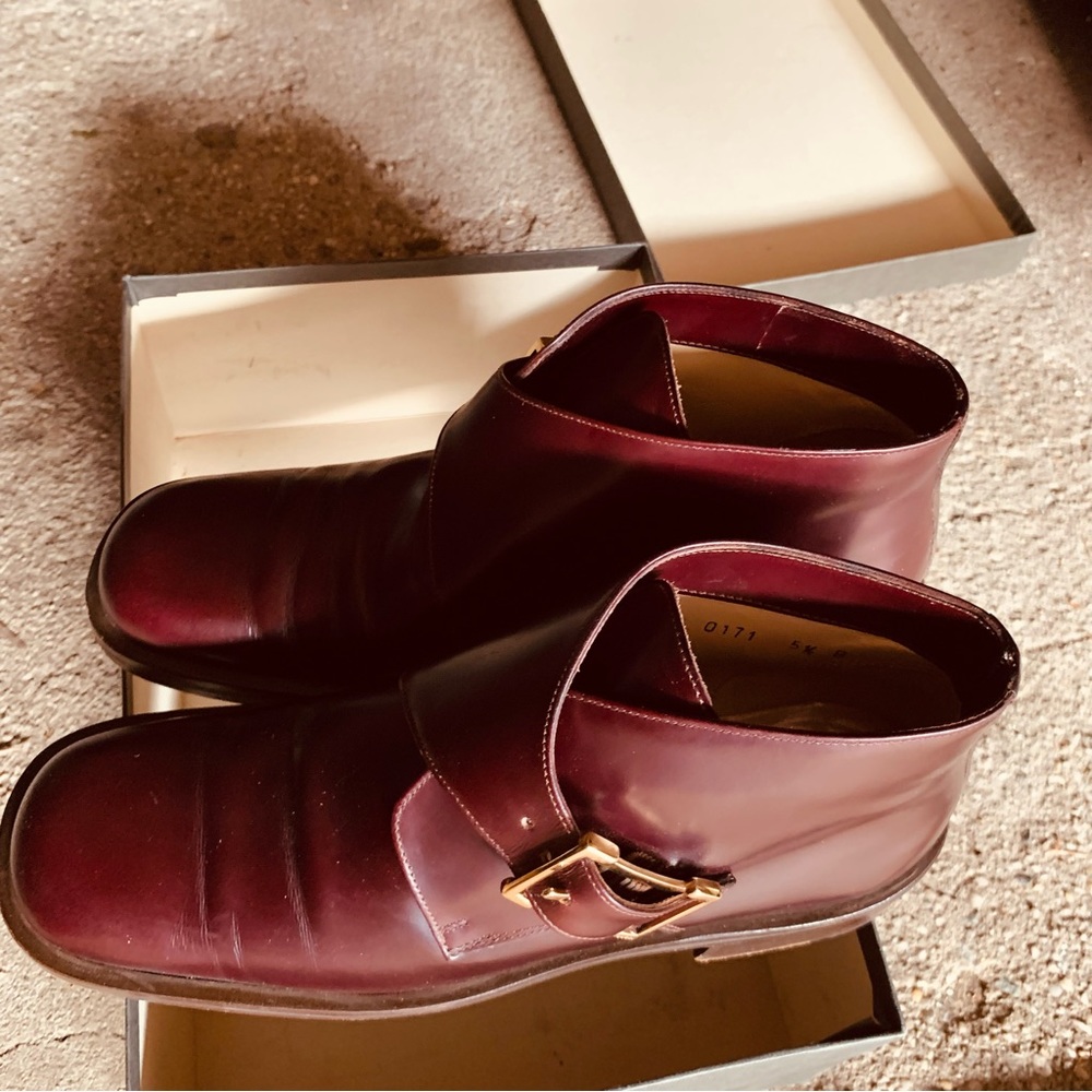 Gucci burgundy leather ankle boots - Picture 4 of 7